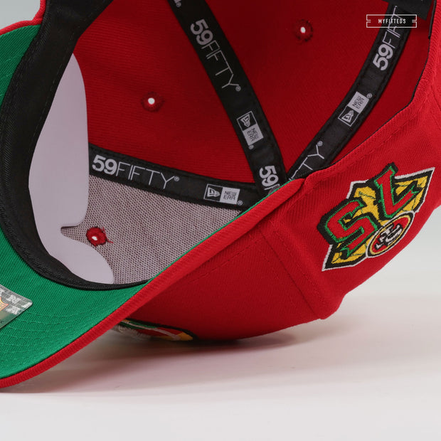 SAN FRANCISCO 49ERS 75TH ANNIVERSARY FRUIT STRIPE GUM INSPIRED NEW ERA FITTED CAP