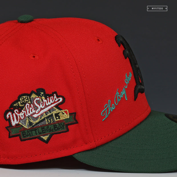 OAKLAND ATHLETICS 1989 WS BATTLE OF THE BAY THE BAY AREA BY BRUCE NEW ERA FITTED CAP