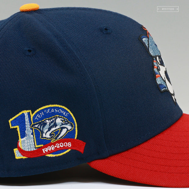 NASHVILLE PREDATORS 10TH ANNIVERSARY GNASH MASCOT NEW ERA FITTED CAP