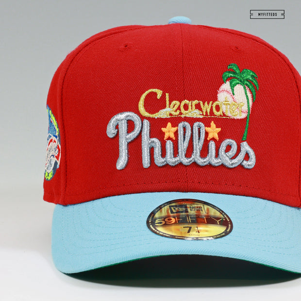 CLEARWATER PHILLIES CENTENNIAL SANGUINE RED DAYLIGHT NEW ERA FITTED CAP