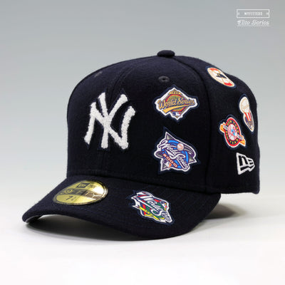 NEW YORK YANKEES WORLD SERIES AND MILESTONES VARSITY JACKET ELITE SERIES NEW ERA CAP