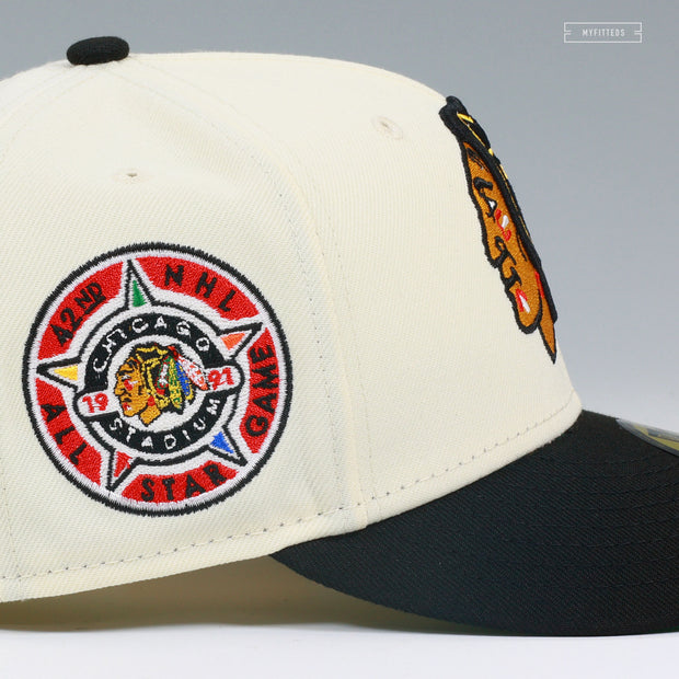 CHICAGO BLACKHAWKS 1991 NHL ALL-STAR GAME OFF WHITE NEW ERA FITTED CAP