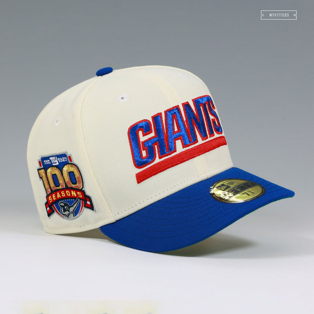 NEW YORK GIANTS 100TH ANNIVERSARY OFF WHITE 90'S VINTAGE NEW ERA FITTED CAP