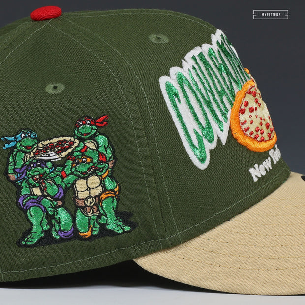 TEENAGE MUTANT NINJA TURTLES COWABUNGA PIZZA NYC SHELLTOE INSPIRED NEW ERA FITTED CAP