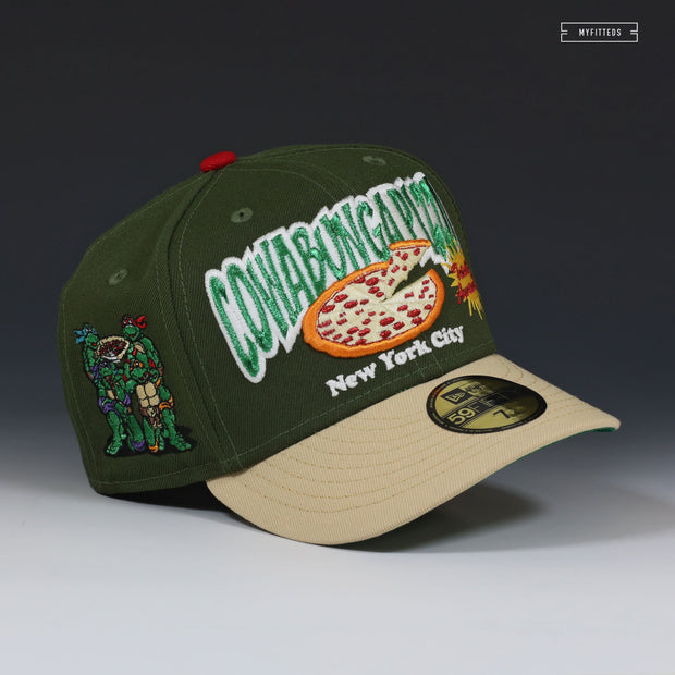 TEENAGE MUTANT NINJA TURTLES COWABUNGA PIZZA NYC SHELLTOE INSPIRED NEW ERA FITTED CAP