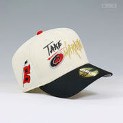 CAROLINA HURRICANES NHL TAKE WARNING OFF WHITE GITD NEW ERA FITTED CAP