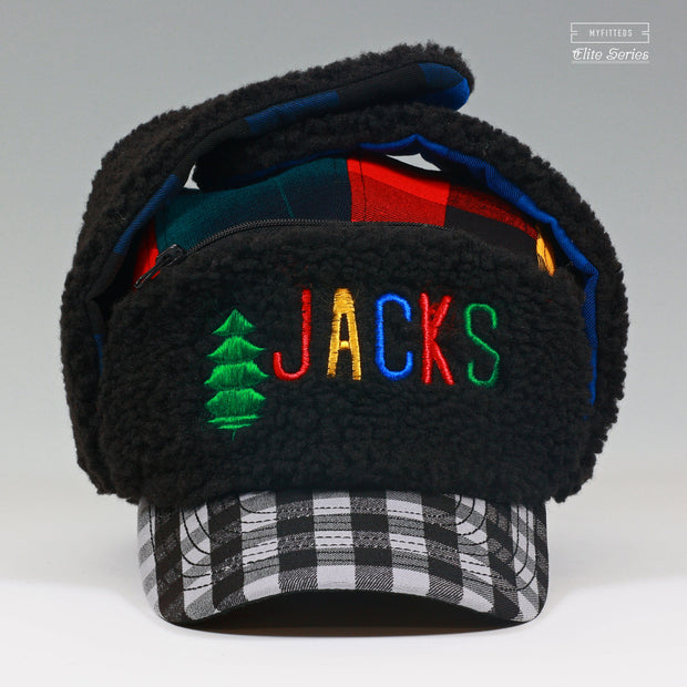 MISSOULA TIMBERJACKS "JACKS" WHAT THE PLAID ELITE SERIES NEW ERA TRAPPER FITTED CAP