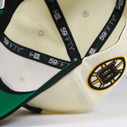 BOSTON BRUINS NHL OFF WHITE JET BLACK PRIMARY NEW ERA FITTED CAP