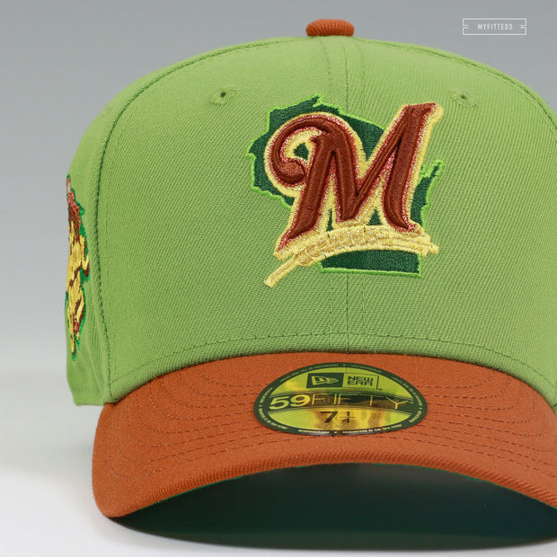 MILWAUKEE BREWERS 2002 MLB ALL-STAR GAME MATCHA LATTE NEW ERA FITTED CAP