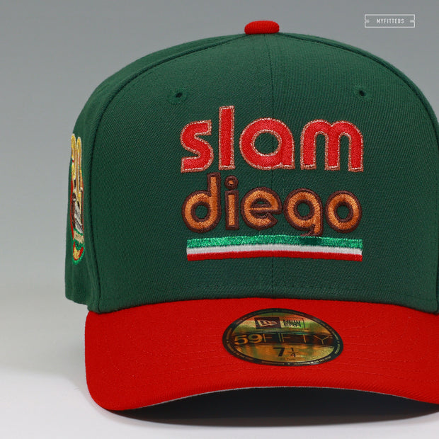 SAN DIEGO PADRES PETCO PARK 20TH ANNIVERSARY SLAM DIEGO MEXICO FLAG NEW ERA FITTED CAP