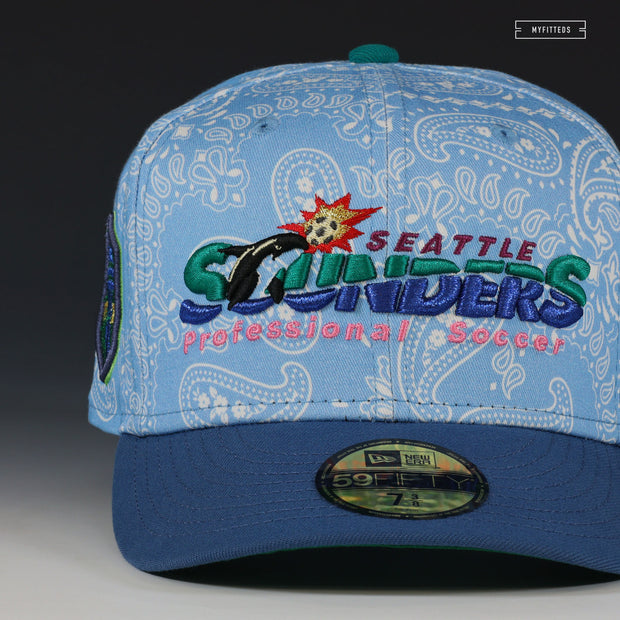 SEATTLE SOUNDERS RETRO PROFESSIONAL SOCCER ORCA PAISLEY NEW ERA FITTED CAP