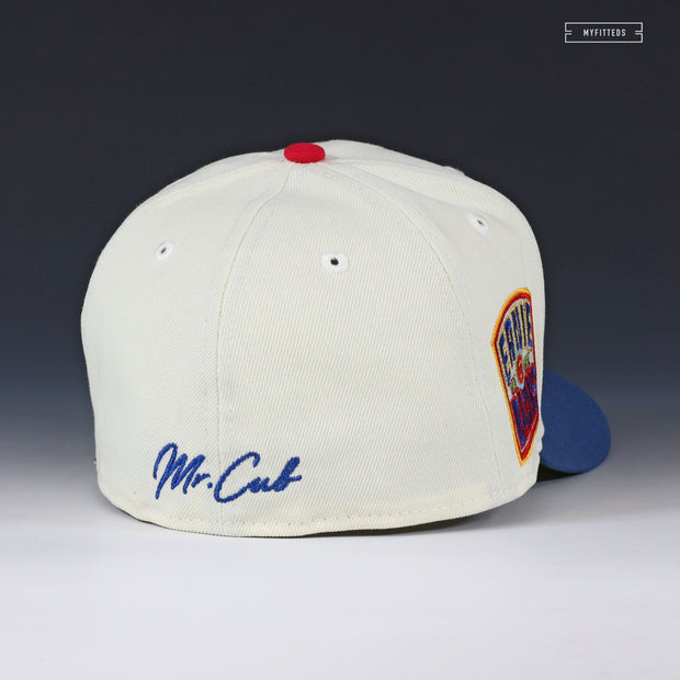 CHICAGO CUBS ERNIE BANKS MR. CUB OFF WHITE WEATHERED LOOK NEW ERA FITTED CAP