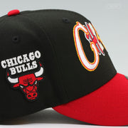 CHICAGO BULLS GRAFFITI 2 TONE JET BLACK SCARLET NEW ERA FITTED CAP