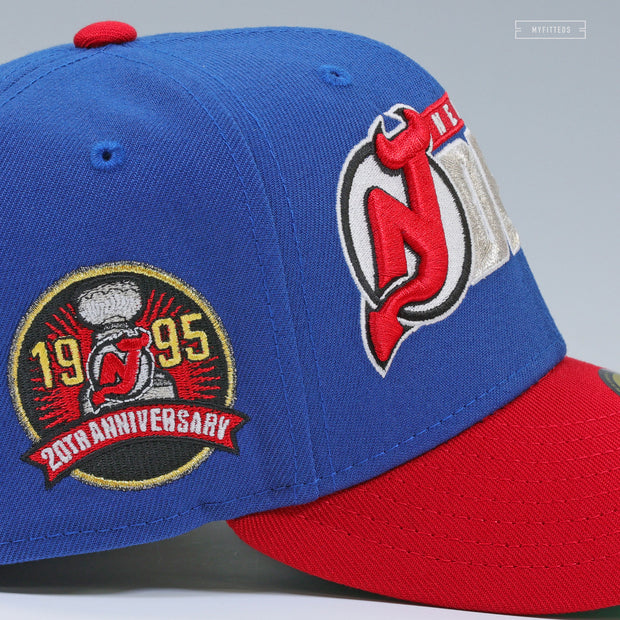 NEW JERSEY DEVILS 1995 STANLEY CUP CHAMPIONS 20TH ANNIVERSARY NJ NETS NEW ERA FITTED CAP