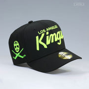 LOS ANGELES KINGS CROSS HOCKEY STICKS AND MASK AIR MAX 95 OG NEON YELLOW NEW ERA FITTED CAP