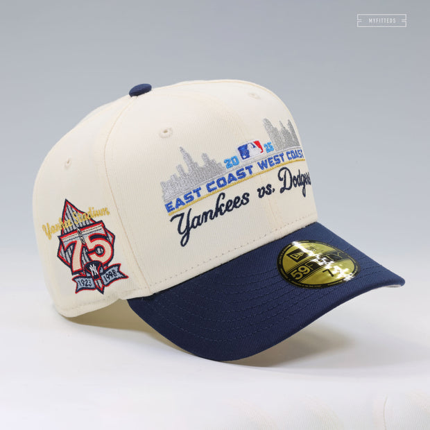 NEW YORK YANKEES VS LOS ANGELES DODGERS 2025 YANKEE & DODGER STADIUM OFF WHITE NEW ERA CAP