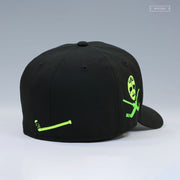 LOS ANGELES KINGS CROSS HOCKEY STICKS AND MASK AIR MAX 95 OG NEON YELLOW NEW ERA FITTED CAP