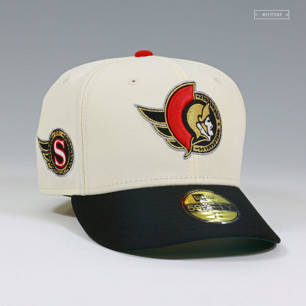 OTTAWA SENATORS NHL OFF WHITE JET BLACK NEW ERA FITTED CAP