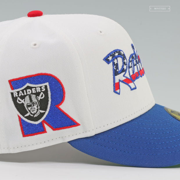 LOS ANGELES RAIDERS RAIDER NATION AMERICAN GLADIATORS INSPIRED NEW ERA FITTED CAP