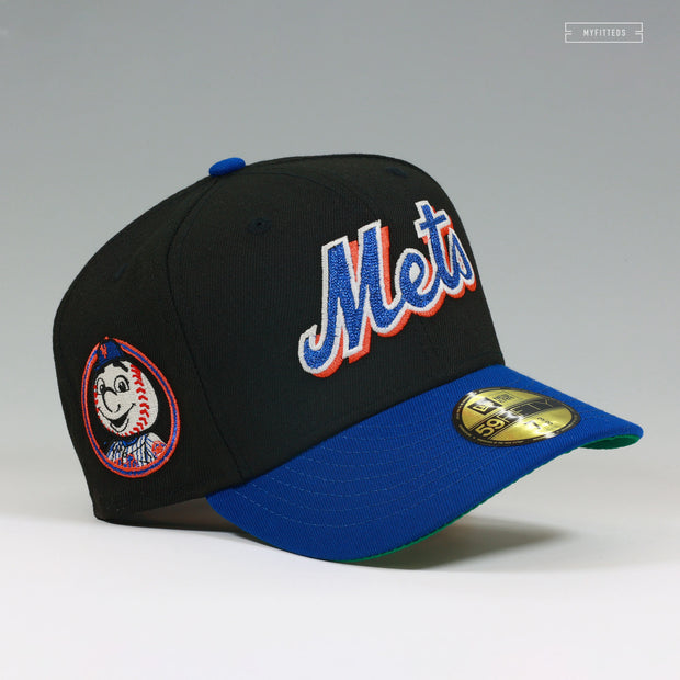 NEW YORK METS MR. MET DROP NEEDLE CHAIN STITCHED JERSEY WORDMARK NEW ERA FITTED CAP