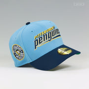 PITTSBURGH PENGUINS VINTAGE HOCKEY ULTRA BLUE JERSEY WORDMARK NEW ERA FITTED CAP