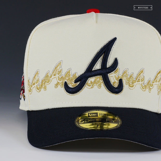 ATLANTA BRAVES 30TH SEASON "OFF WHITE" 59FIFTY A-FRAME NEW ERA FITTED HAT