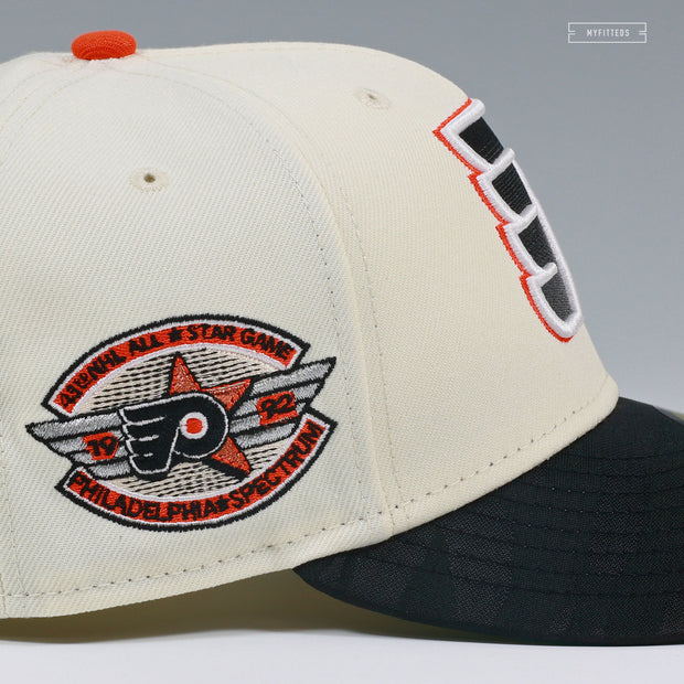 PHILADELPHIA FLYERS 1992 NHL ALL-STAR GAME OFF WHITE JACQUARD CAMO NEW ERA HAT