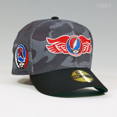 ROCHESTER RED WINGS X GRATEFUL DEAD THEME NIGHT GRUNGE CAMO NEW ERA FITTED CAP