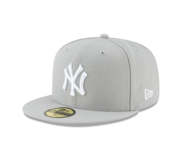 NEW YORK YANKEES GRAY BASIC NEW ERA FITTED HAT