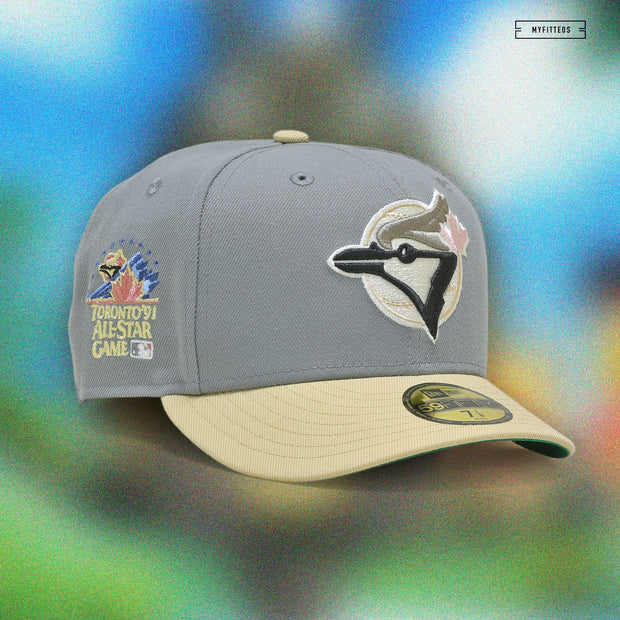TORONTO BLUE JAYS 1991 ALL-STAR GAME "WOLF STORM GRAY OLD GOLD" NEW ERA FITTED CAP